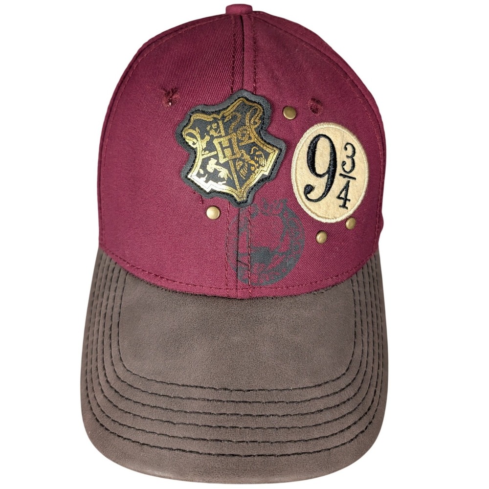 Harry Potter Platform 9 3/4 Hogwarts Express Maroon Distressed Baseball Cap Hat
